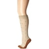 Copper Sole Womens Fashion Knee High Dotted Work Socks, Tan, Shoe: 4-10