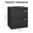 thumbnail image 3 of Lateral File Cabinet with 2 Drawer, Metal Filing Cabinet with Lock, Black File Cabinet for Home Office/Legal/Letter/A4 Size with Hanging Bar, 3 of 10