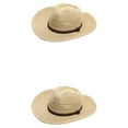 thumbnail image 1 of Sonducket Manténgase cómodo y protegido con un sombrero de ala ancha Gorra plegable de playa de ala ancha Sombrero de paja para hombre Hollow Mezcla Hueca Beige METRO 58cm 2Conjunto, 1 of 6
