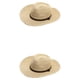 thumbnail image 1 of Qarigey Paper Stay Cool In Sun con sombrero plegable de ala ancha Sombrero de paja para hombre Gorra plegable de playa de ala ancha Hollow Mix Mezcla Hueca Beige METRO 58cm 2Conjunto, 1 of 6