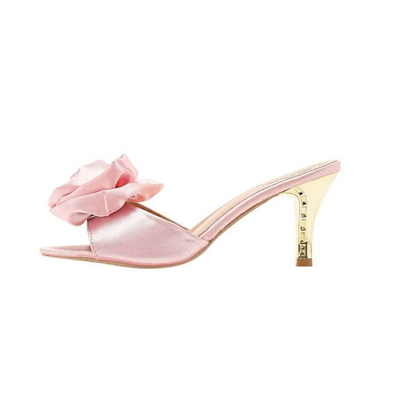 hopeusnice High Heels Shoes for Women Soft Non-slip Breathable Peep-toe Sandals cloth Materials Summer and Fall Shoes Women's High Heels Shoes Tapered High heel Trendy Dress Shoes Pink 41