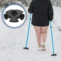 Worgeous  Alpenstock Mud Tray Pole Cane Tip Trekking Poles for Hiking Collapsible Walking Stick Black