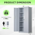 thumbnail image 3 of INTEGREAT Metal Storage Cabinet,71" Cement Grey Office Metal Cabinet with Locking Doors and Adjustable Shelves,Steel Locking Cabinets for Office,Home,Garage,Gym,School, 3 of 18