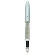 Charles Hubert Silver-tone Mesh with Brushed Chrome Cap Fountain Pen QGM9187