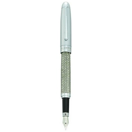 Charles Hubert Silver-tone Mesh with Brushed Chrome Cap Fountain Pen QGM9187