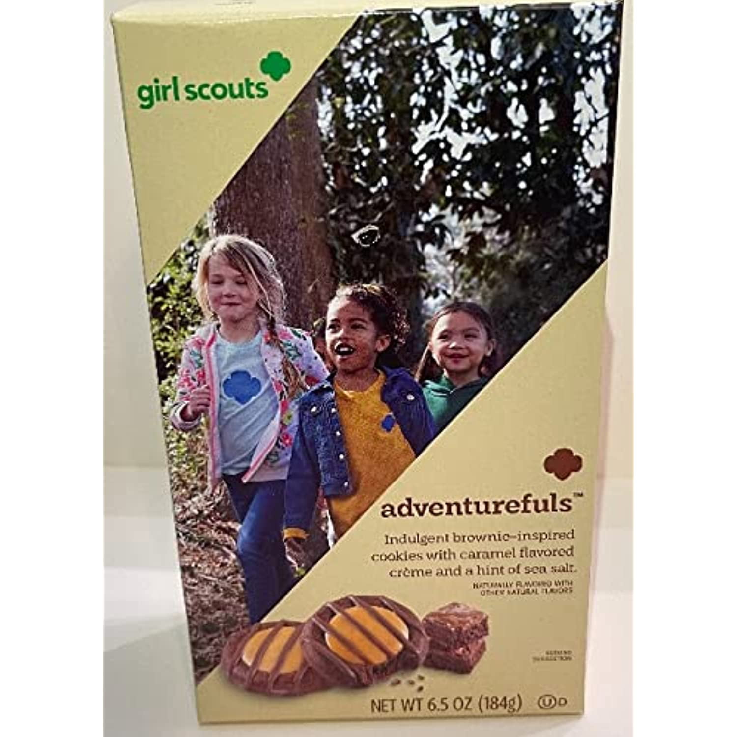 Girl Scout Cookies Adventurefuls Brownie & Carmel 1 Box Of 16 Cookies