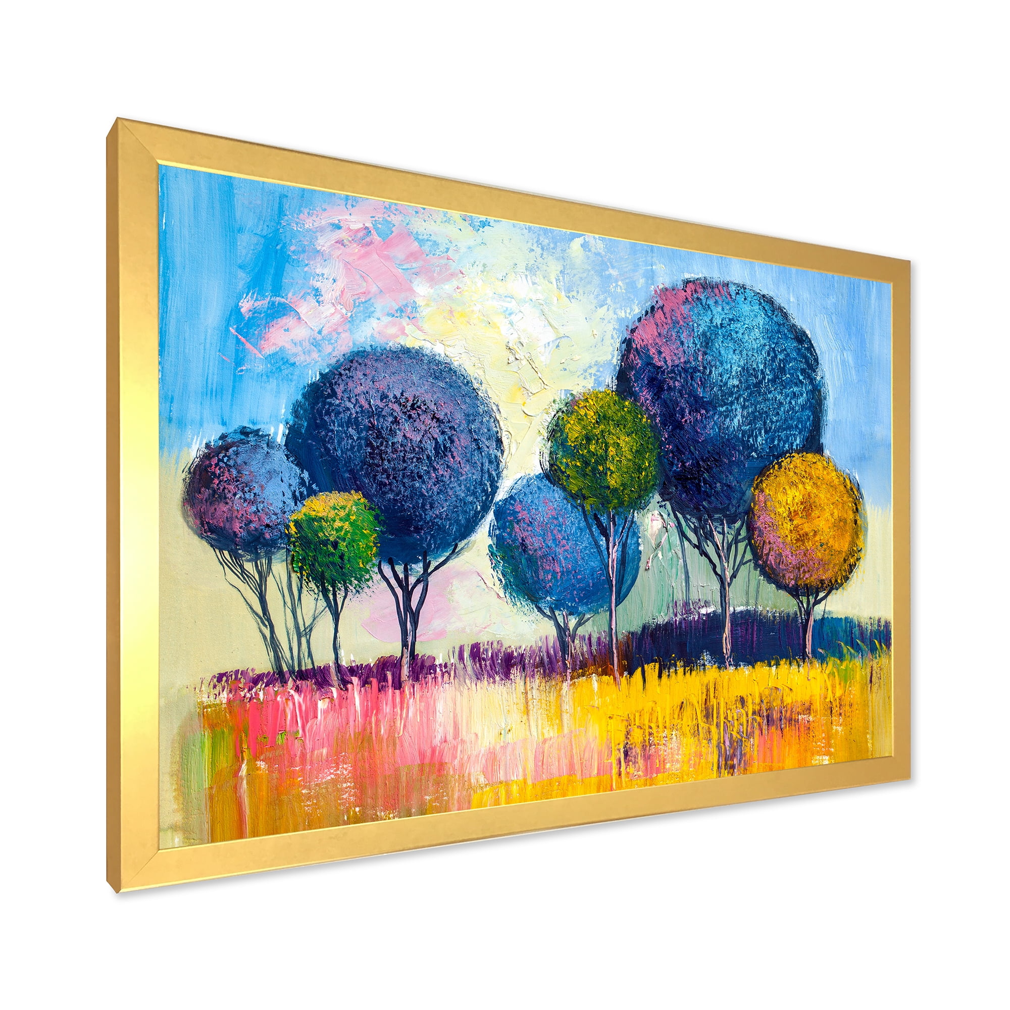 Designart 'Autumn Colorful Fantasy Trees III' Modern Framed Art Print