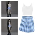 thumbnail image 3 of Dolls Clothes Pleated Skirt Plaid Skirt Cloth Clothing 1/3 BJD DIY Outfits Casual Clothes Handmade Girl Doll Accessories Girl Gifts No Doll Blue White, 3 of 8