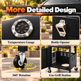 thumbnail image 7 of Syngar 3-Burner Propane Gas Grill with Side Burner, Bbq Grill with 40000 Btu, Porcelain Grates, Easy-Clean Design, Stainless Steel & Storage Cabinet, 7 of 7