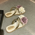 thumbnail image 4 of Sandals for Women Flower Flat Slippers High End Chic, 4 of 9
