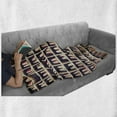 thumbnail image 6 of Bowling Party Soft Flannel Fleece Throw Blanket, Arrangement of Bowling Shoes in Their Rack Vintage Style Print, Cozy Plush for Indoor and Outdoor Use, 50" x 70", Pale Yellow Red Black, by Ambesonne, 6 of 6
