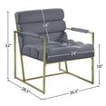 thumbnail image 5 of Meridian Furniture Zayne Gray Velvet Accent Chair with Gold Iron Frame, 5 of 5