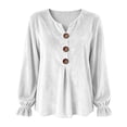 thumbnail image 7 of Women's Solid Velvet Long Sleeve Tops Notched V Neck Loose Tunic Shirts Business Casual Blouses Fall Winter Dressy Tops Daily Outfits White, 7 of 7