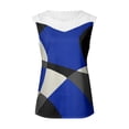 thumbnail image 5 of Fiudx Liquidación de Ahorros de Verano Camisetas Sin Mangas de Encaje con Estampado para Mujer, Camisetas Sin Mangas con Empalme de Cuello Redondo, Camiseta Ligera y Cómoda Delgada, 5 of 5