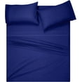 thumbnail image 1 of czcpp-Queen Sheet Set - Cotton Rich Bedding Sets Queen, 4 Piece Deep Pocket Queen Sheet - Ultra Soft, Wrinkle Resistant, Quick Dry, Easy Care Queen Sheets - Navy Blue, 1 of 4