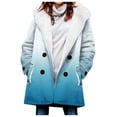 thumbnail image 4 of Spring Saving Deals Clearance GaThRRgYP Women's Outerwear Tops Clearance Sale under $10,Velvet Double Breasted Hooded Solid Color Mid Length Women's Solid Color Temperament Commuting Jacket, 4 of 5