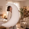 thumbnail image 4 of Gallickan Crescent Shape Body Pillow Cover, Sleeper Moon Spoon for Pregnancy, Nursing, Back Support, Soft Tencel Fabric, Breathable, for Bedroom Living Room, 4 of 9