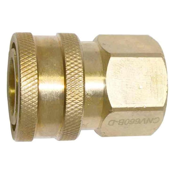 Interstate Pneumatics CNV660B 3/8" Straight Through Brass Coupler x 3/8" Female NPT (no valve)