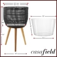 thumbnail image 4 of Casafield Floor Planter with Wood Legs in Black, Planter Basket with Stand, Large Plant Pot Cover with Liner, 4 of 7