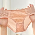 thumbnail image 2 of Ashirexll Ladies Underwear Panties, Plus Size Underwear for Women, Ladies Fashion Seamless Ice Silk Mid Waist Solid Color Panties, 2 of 4