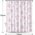 thumbnail image 7 of Pink and White Floral Shower Curtain Aesthetic, Plant Spring Light Pink Flower Decorative Shower Curtains for Bathroom 72" W x 72" L, 7 of 7