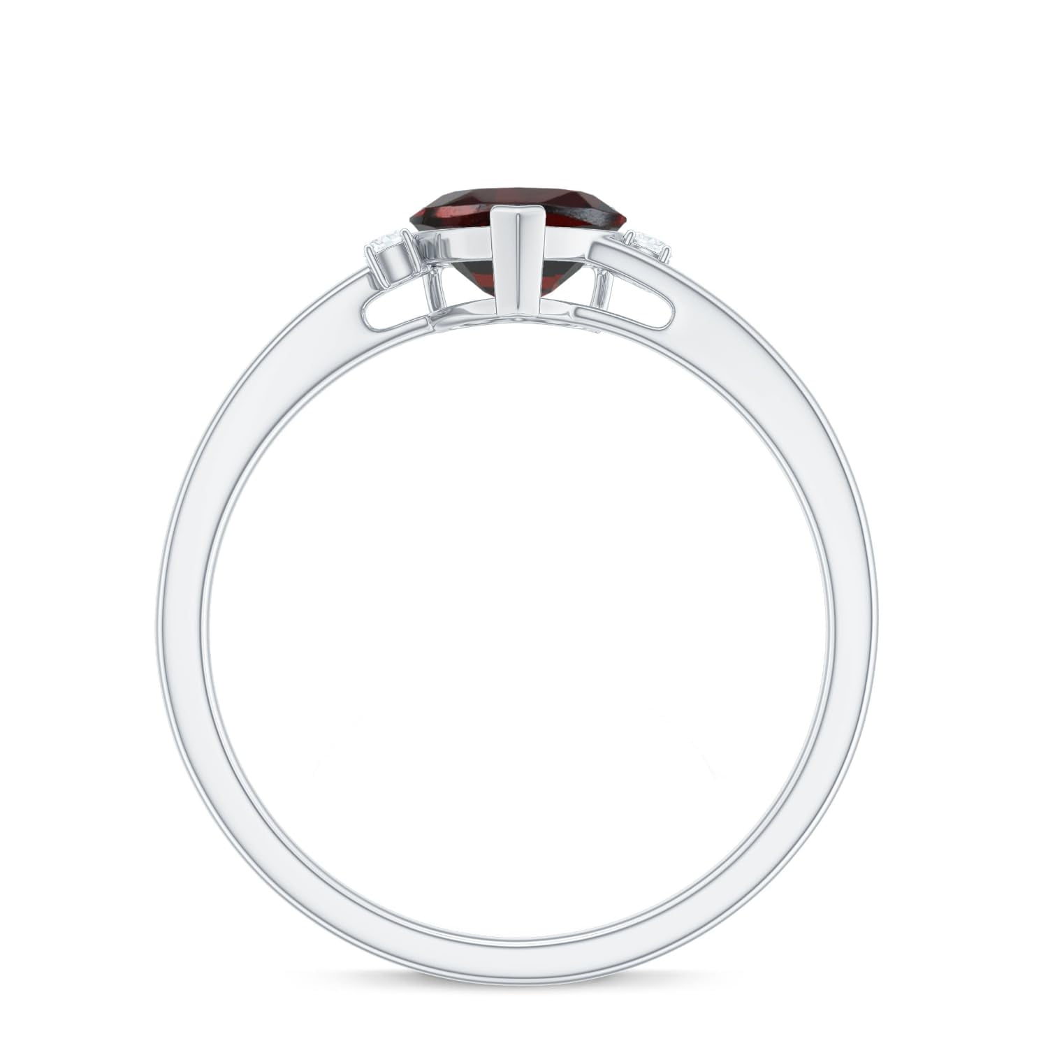 Heart Shape 6mm Red Garnet 925 Sterling Silver Solitaire Promise Engagement Ring for Women