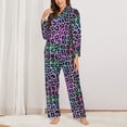 thumbnail image 3 of Wukai Rainbow Animal Skin Print Women's Pajama Set - Soft Long Sleeve Sleepwear for Comfort and Style-X-Large, 3 of 9