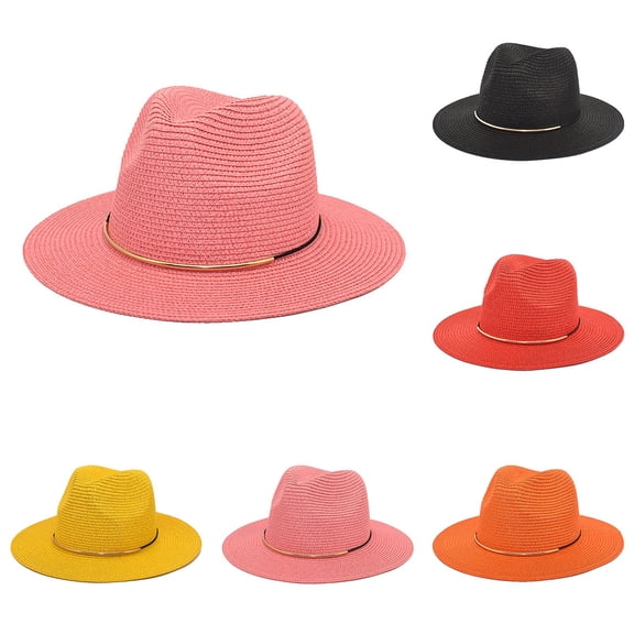 Unisex Straw Fisherman Hat British Jazz Style Summer Outdoor Sun Hat