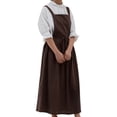 thumbnail image 1 of Injueey Algodón Lino Jardinería Café Camarero Vestido Uniforme Delantal Color sólido Delantal para cocinar Restaurante Hogar Cocina y Comedor Marron oscuro Más largo Injueey HA083055-04, 1 of 6