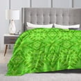 thumbnail image 3 of Green Kaleidoscope Mosaic Throw Blanket, Super Soft Anti-Pilling Flannel Blankets, 50"x40", 3 of 8