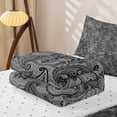 thumbnail image 5 of jejeloiu Sleek Paisley Zipper Full Size Comforter Sets with Fitted Sheet and 2 Pillowcases,Moody Pattern Zipper Bedding Set For Adults,Gray Black,Reversible,4-Piece, 5 of 7