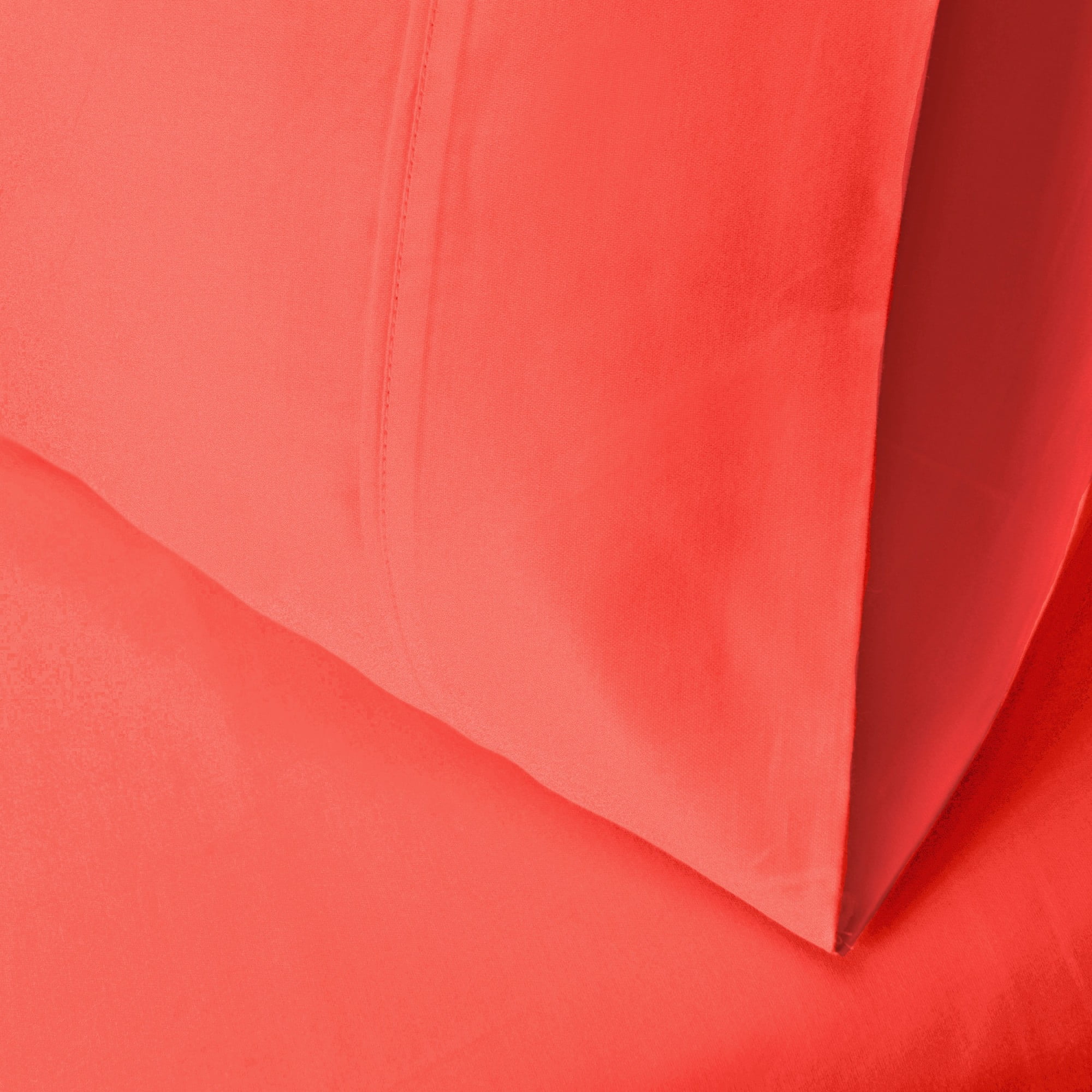 300-Thread Count Cotton Solid Deep Pocket Bedding Sheets & Pillowcases , Coral, King, 4 Piece By Impressions