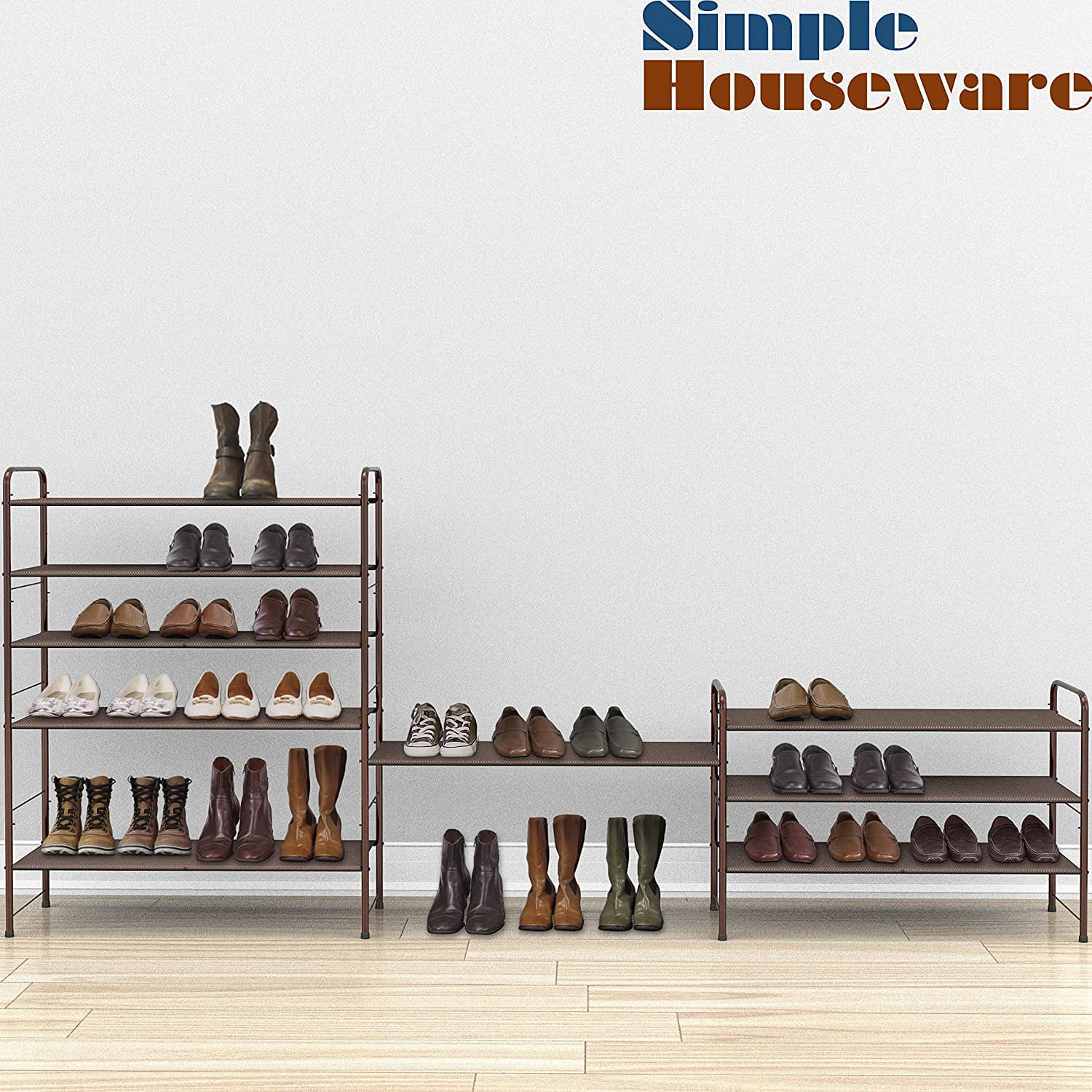 Simple Houseware 4-Tier Shoe Rack Storage Organizer Bronze 