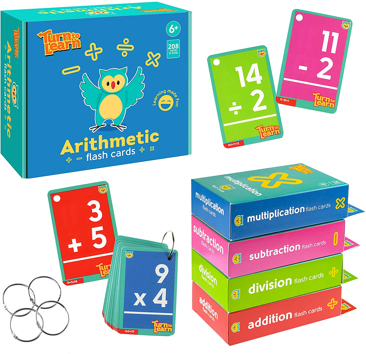 Turn to Learn Arithmetic Flash Cards Math Problem Solving Tool