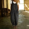 thumbnail image 2 of Taqqpue Womens Casual Denim Overalls Wide Leg Sleeveless Loose Jean Pants Jumpsuits Oversize Jeans Pants with Pockets for Women, 2 of 5