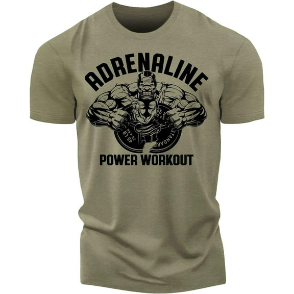 Gymish Adrenaline Workout T-Shirt for Men – Funny Gym Shirt, Lifting Tee, Men's Gym T-Shirts, Workout Shirts, Athletic Tops, Fitness Gym Wear