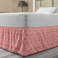 thumbnail image 1 of Abstract Bed Skirt, Creative Hippie Circles with Retro Influences Repetitive Pattern, Elastic Bedskirt Dust Ruffle Wrap Around for Bedding Decor, 4 Sizes, Pastel Pink Vermilion, by Ambesonne, 1 of 2