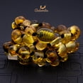 thumbnail image 5 of Amberalia Set of Adult Amber Necklace 17.7" (45cm) and Adjustable knotted Amber Bracelet (6.3" + 3.5") Genuine Baltic Amber, Lab Tested Light Green Black Thread, 5 of 7