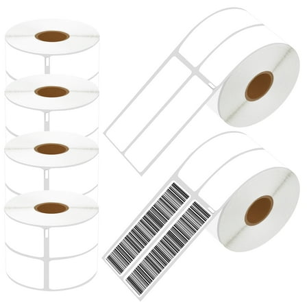 NineLeaf 6 Rolls Compatible for DYMO 30253 1-1/8 in x 3-1/2 in 2-up Address Barcode Labels, 700 Labels Per Roll