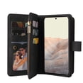 thumbnail image 5 of Zipper Wallet Case for Google Pixel 6 Pro, [15 Card Slots] [Zipper Pocket] Luxury PU Leather Flip Folio Cover with [Magnetic Clasp] [Wrist Hand Strap] [Kickstand] Skin-Feeling Shockproof Case,Black, 5 of 10