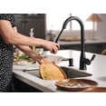 thumbnail image 2 of Moen 87071BL Nolia Matte Black Kitchen Faucet with Soap Dispenser, Pull Down Sprayer with Power Boost, Transitional High Arc Kitchen Faucet, One-Handle Easy Installation, 2 of 7