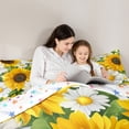 thumbnail image 5 of Castle Fairy Floral Sunflowers 3 Pieces Queen Comforter Set for Teens Female Men,Chic Flowers Blossoms Ultra Soft Bedding Sets,Rustic Vintage Aesthetic Bedding Comforter Set Breathable, 5 of 8