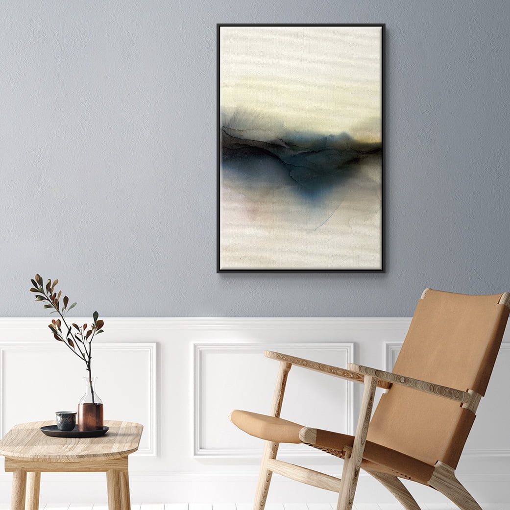 Continuum I Framed Premium Gallery Wrapped Canvas - Ready to Hang - 25 x 37 - Black Floating Frame