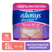 Always Discreet - Adult Diapers for Women Size XL/XXL, 15 Count