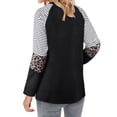 thumbnail image 5 of Women Stripes Leopard Printed Pocket Long Sleeve Top, 5 of 5