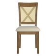 thumbnail image 4 of Weston Home Pulukan Cane x-Back Dining Chair (Set of 2), Oak Finish, Beige Linen, 4 of 10