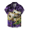 thumbnail image 4 of Wyzesi Chemise de Plage Blanche pour Hommes Chemise Décontractée Musicale Patchwork Imprimée Chemise à Manches Courtes Chemise à Boutons Col Rabattu Chemise Noire pour Hommes Grande Taille, 4 of 4