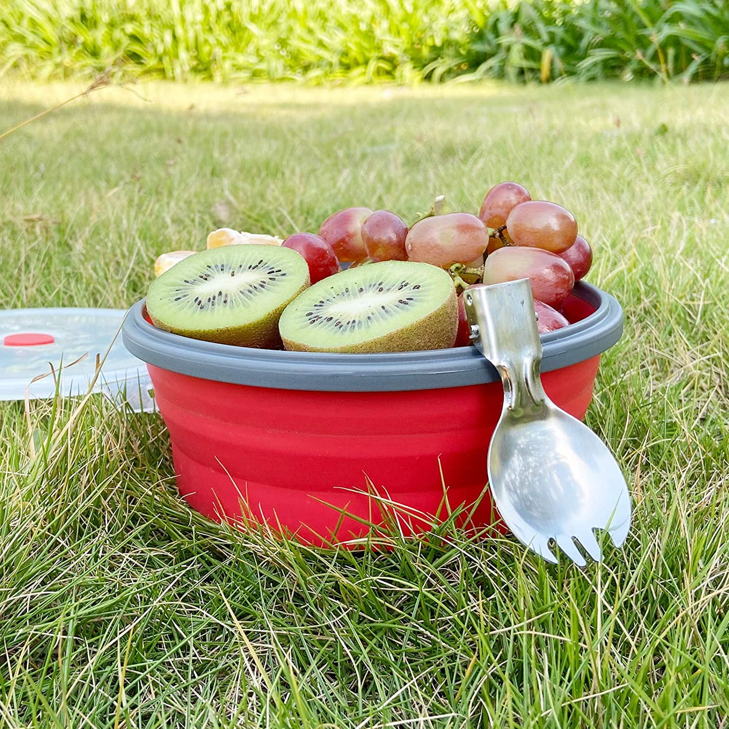 1200ml Large Collapsible Bowl Silicone Camping Bowl Foldable Camping