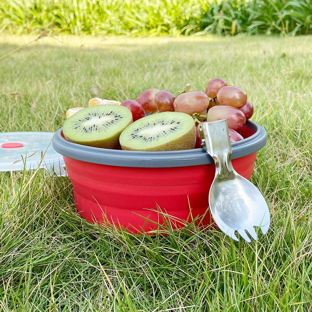 1200ml Large Collapsible Bowl Silicone Camping Bowl Foldable Camping