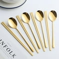 thumbnail image 3 of Buyer Star 4 Set Gold Korean Reusable Metal Stainless Steel Chopsticks Spoon Set, 3 of 6